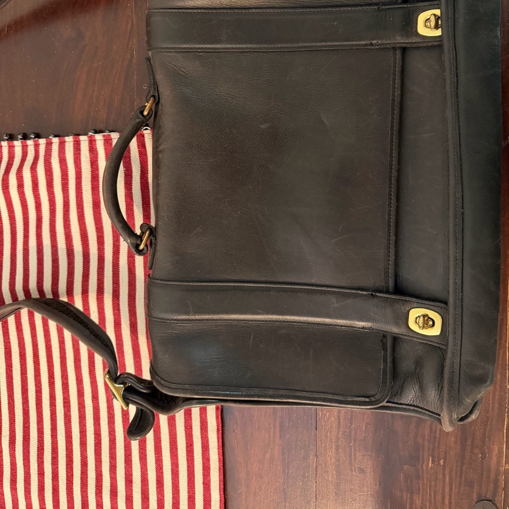 Coach Black Leather Laptop Bag